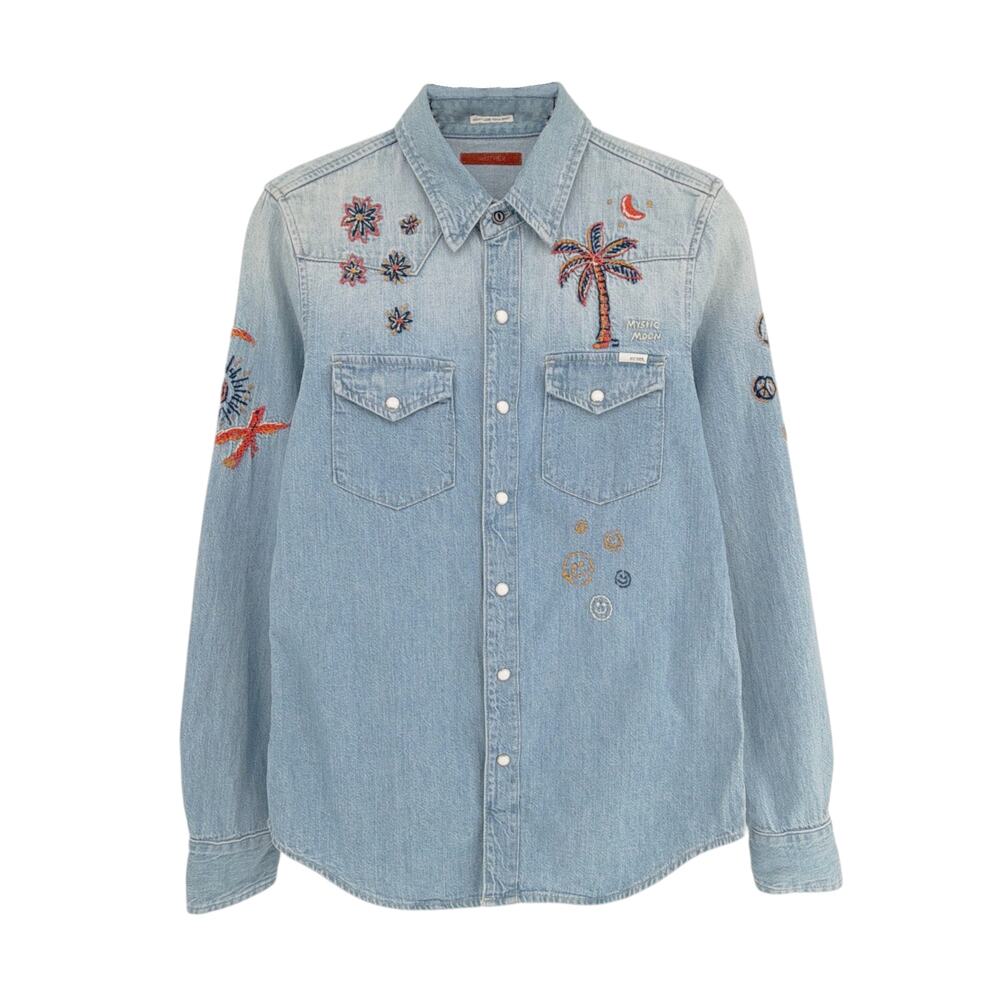 MOTHER All My Exes Denim Shirt in Let's Be Pacific XS